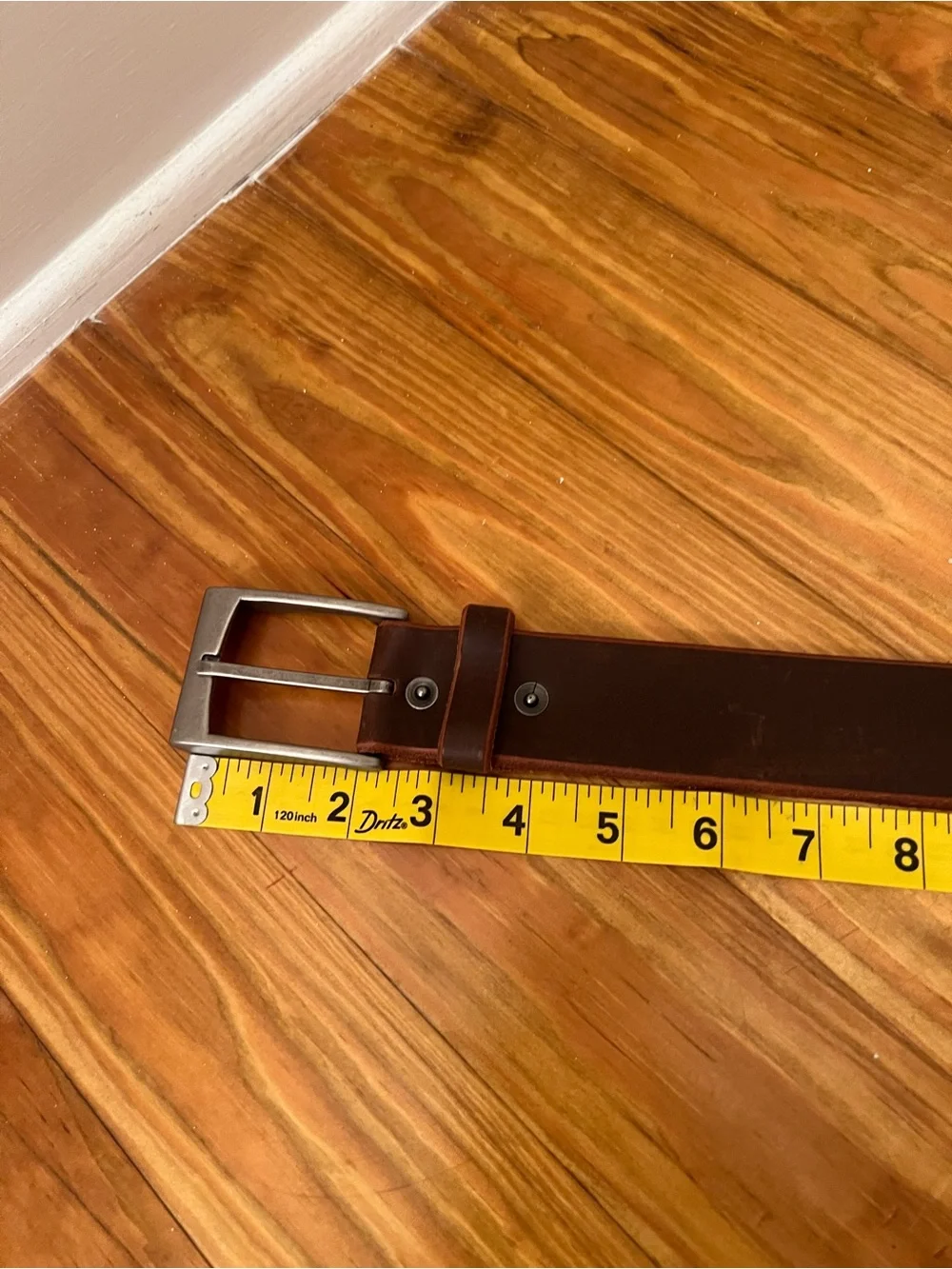 Men’s Generic Brown Genuine Leather Belt With Silver Buckle Size 36